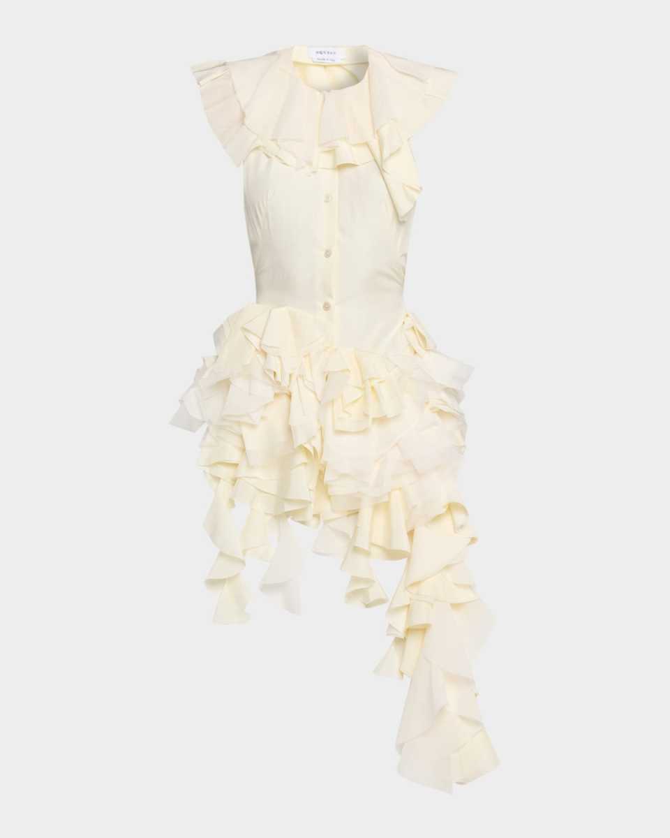 Backless Ruffle Silk Gown